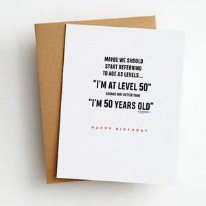 Carte d’anniversaire amusante de niveau 50