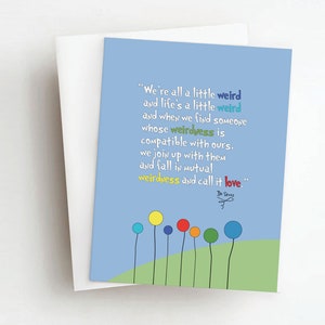 Extraña tarjeta de felicitación del Dr. Seuss Love