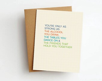 only as strong as friendship greeting card