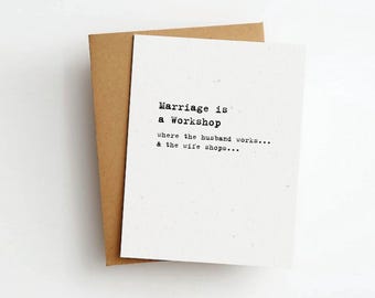 marriage workshop funny wedding/anniversary/engagement card