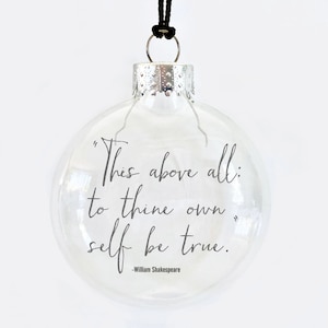 shakespeare quote see-through clear  glass ornament
