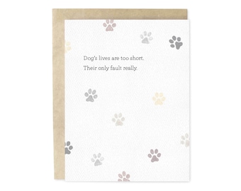 Dog's Lives Hand-Illustrated Pet SympathyGreeting Card