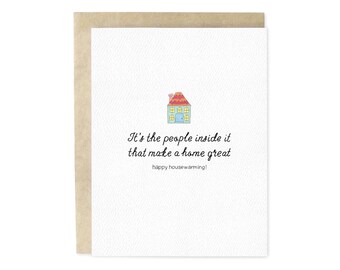 Hand-Illustrated Housewarming Card: People Make Home, Blank Inside