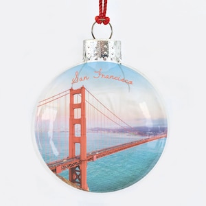 san francisco golden gate bridge see-through glass ornament