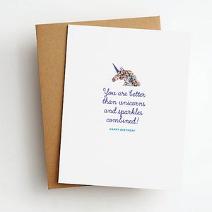licornes et cartes d’anniversaire scintillantes