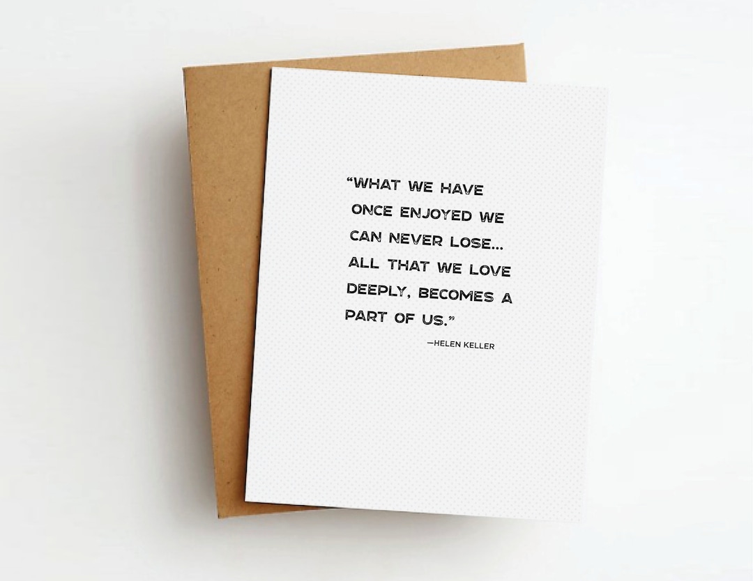 Helen Keller Sympathy Card Etsy