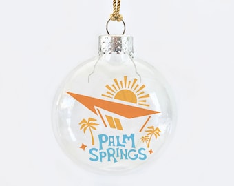 palm springs sun see-through glass ornament