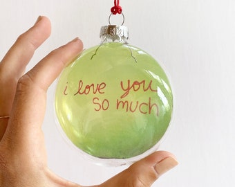 i love you so much see-through glass ornament
