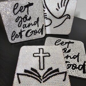 Rhinestone Faith Coasters