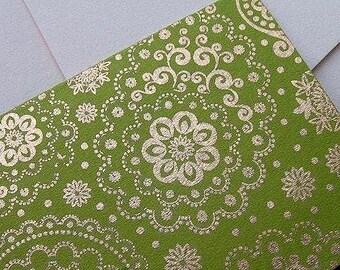 Greeting Cards - Chartreuse India - (Set of 10)