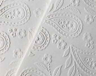 Paisley Embossed Note cards