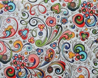 4 Bar Notecards - Bertini Swirls - Red - (Set of 10)