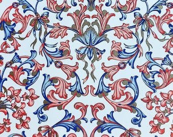 Rossi Folded Notecards {Blue & Coral} Florentine