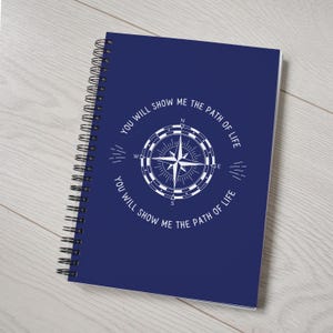 Cahier à spirales Chemin de vie, joli cahier d'exercices d'étude de la Bible, journal édifiant de la foi chrétienne, dictons bibliques inspirants