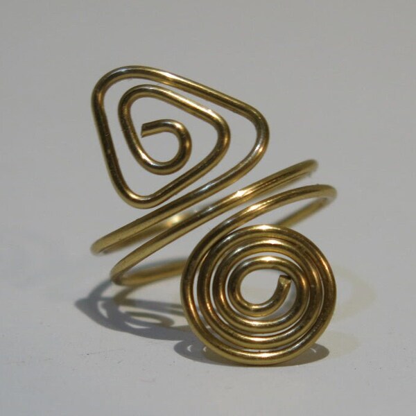 Spiral/Triangle Adjustable Wire Ring (click for colors)