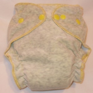 Gray cotton velour fitted diaper