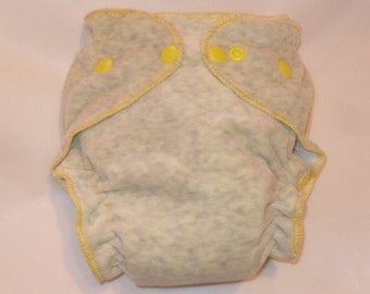 Gray cotton velour fitted diaper