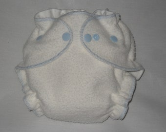 Fitted diaper bamboo zorb with Light blue thread