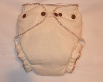 Hemp/Zorb fitted diaper with chocolatel swirl thread