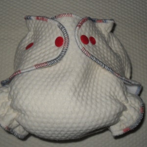 3D Zorb Fitted diaper with rocket pop thread and red snaps