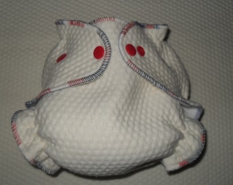 3D Zorb Fitted diaper with rocket pop thread and red snaps