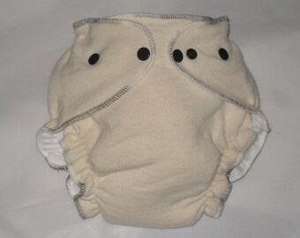 Hemp/Zorb fitted diaper with mocha swirl thread