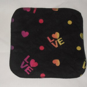 6 Love  flannel wipes