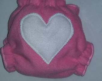 Newborn heart butt fleece diaper wrap