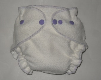 Fitted diaper bamboo zorb with lilac thread