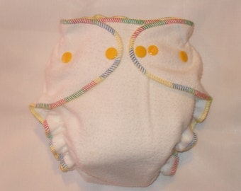 Organic Bamboo  fitted diaper with multi color thread