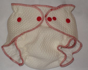 Red 3D Zorb Fitted diaper with snaps