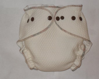 3D Zorb Fitted diaper with mocha swirl thread