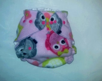 Owl Fleece diaper wrap