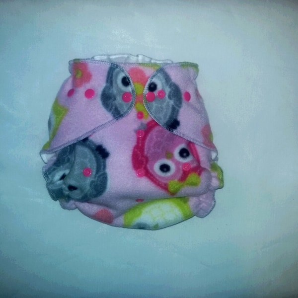 Owl Fleece diaper wrap