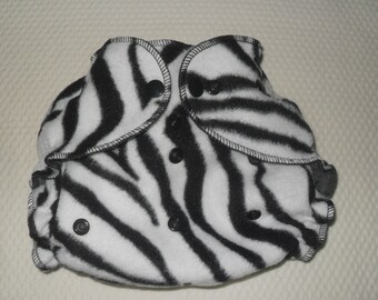 Zebra fleece diaper wrap