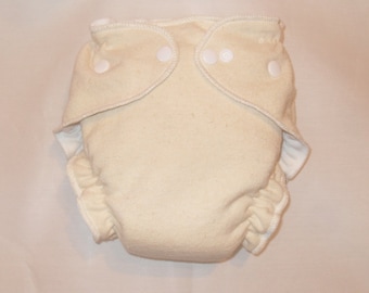 Hemp/Zorb fitted diaper with snaps