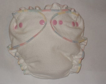 Fitted diaper bamboo zorb with pastel thread