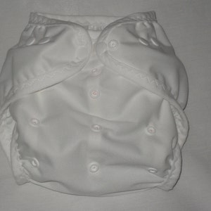 White PUL Diaper Cover