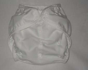 White PUL Diaper Cover