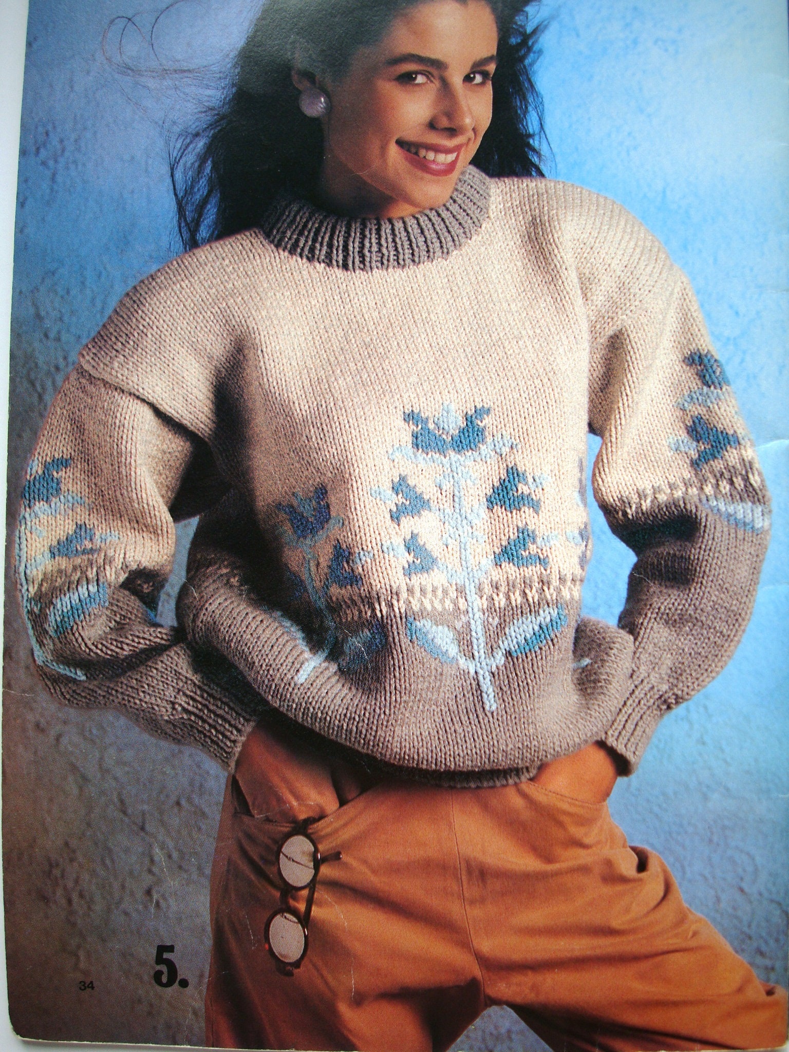 Vintage Knit Sweater Pattern Booklet THE CHUNKY STORY Patons Etsy Canada