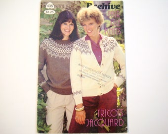 Vintage Knitting Patterns Fair Isle Knits booklet Patons Beehive 435 Men Women Charted Pattern Sweaters Cardigans Pullover Jumpers Fair Isle