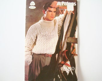 Vintage TODAY'S MAN Beehive Knitting Patterns No 621 Mens Knit Pullover Sweater Cardigan Jumper Vest Vneck Cables Casual Classic Weekend