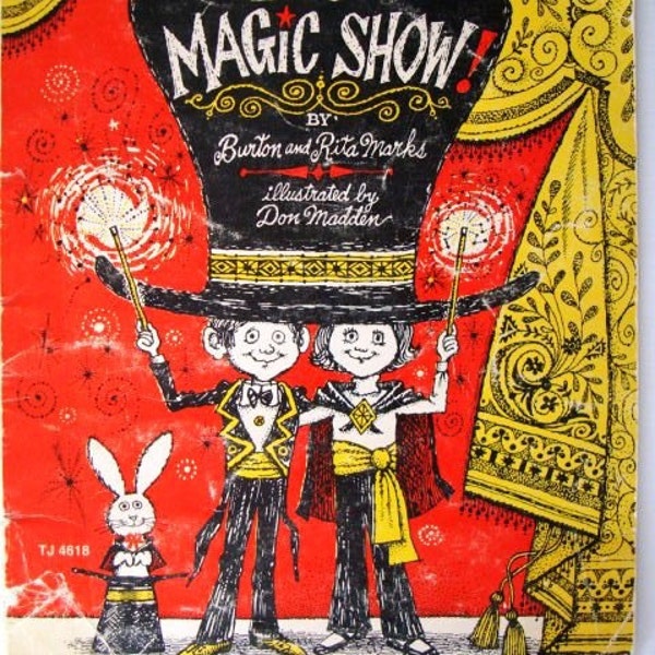 Vintage 1977 Give A Magic Show Book by Burton & Rita Marks, Illustrated by Don Madden