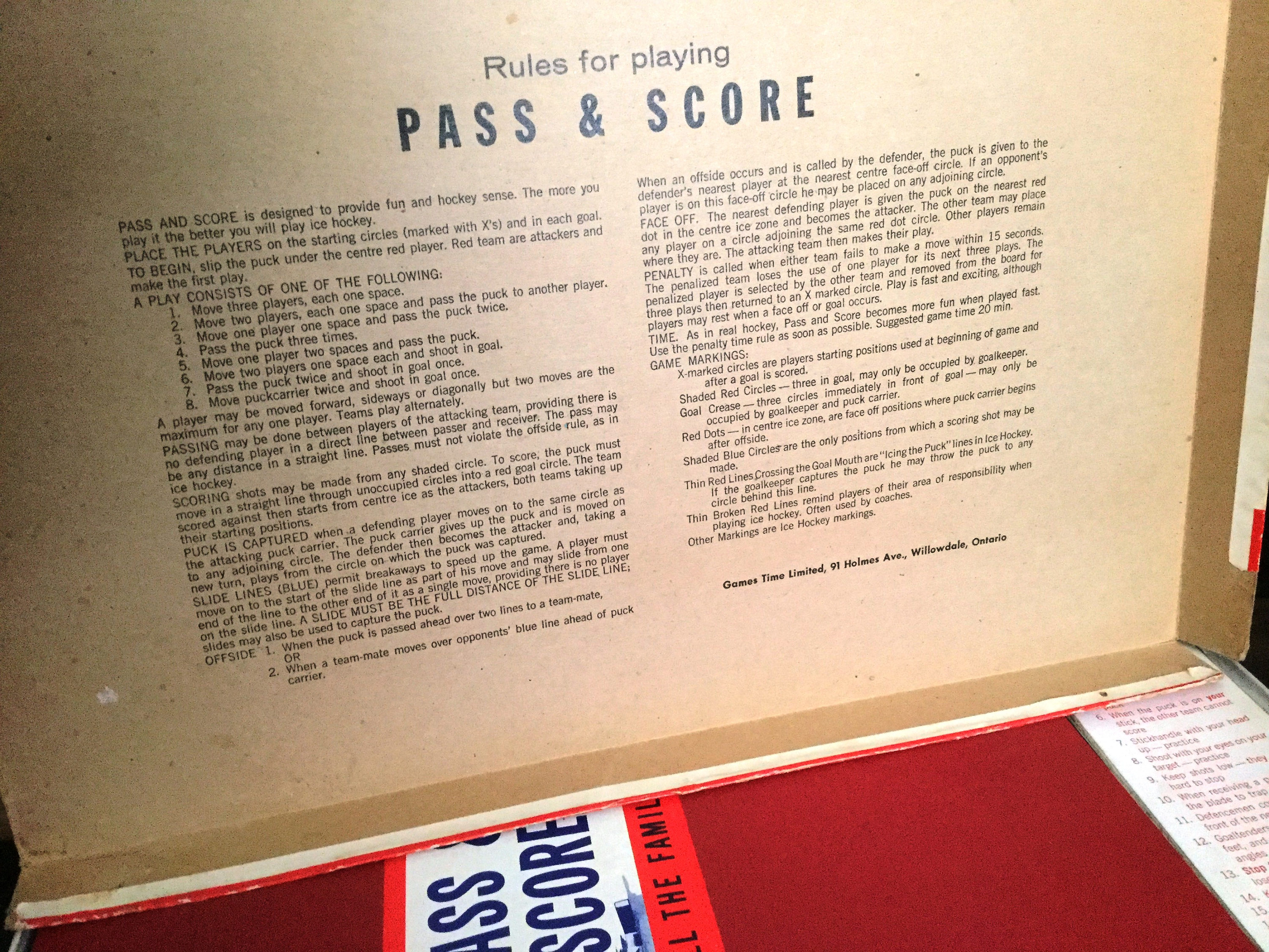 Vintage Pass & Score Hockey Board Game Frank Mahovlich Punch Imlach