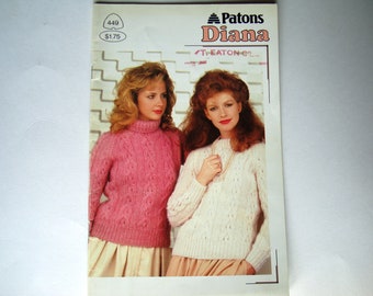 Vintage Knitting Patterns booklet Patons Beehive 449 Women Charted Fair Isle Knit Pattern Sweater Jacket Hat Cardigan Pullover Jumper Toque