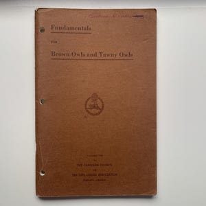 vintage Notions de base pour la chouette brune et la chouette hulotte 1958 Guides GGC Scouts Brownies Rangers Guides CGG Réunions du programme