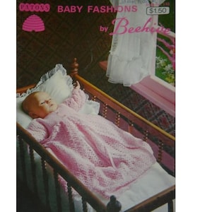 Vintage Pattern Book 133 BABY FASHIONS Knit Crochet Patterns Beehive Patons Newborn Sets Sweater Hat Booties Mitts Pullover Jumper Cardigan image 1