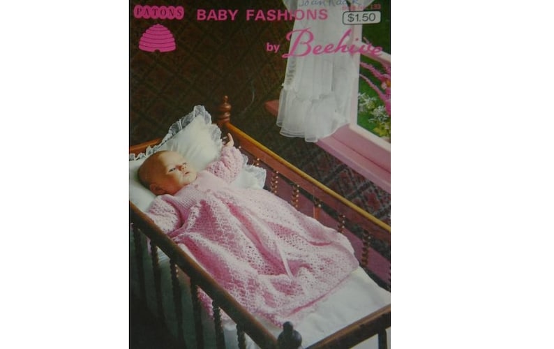 Vintage Pattern Book 133 BABY FASHIONS Knit Crochet Patterns Beehive Patons Newborn Sets Sweater Hat Booties Mitts Pullover Jumper Cardigan image 1