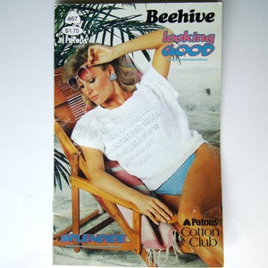Vintage LOOKING GOOD Patterns booklet Patons Beehive 467 Women Summer Knits Tops Jumper Vest Slipover Casual Lacy Cool Knitting Sleeveless