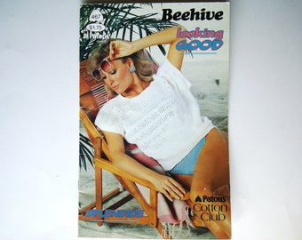 Vintage LOOKING GOOD Livret de modèles Patons Beehive 467 Femmes D'été En Tricots Tops Pull Gilet Sans Manches Casual Lacy Cool Tricot Sans Manches